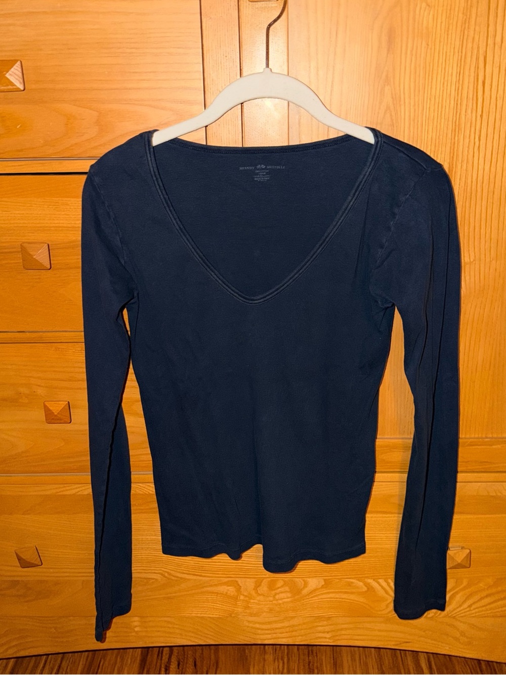 BUNDLE Brandy Melville Long-Sleeve V-Neck Tops Navy and Grey